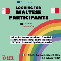 Youth Exchange in Italy on LGBTQUIA* rights 2/9 Oct. 2021